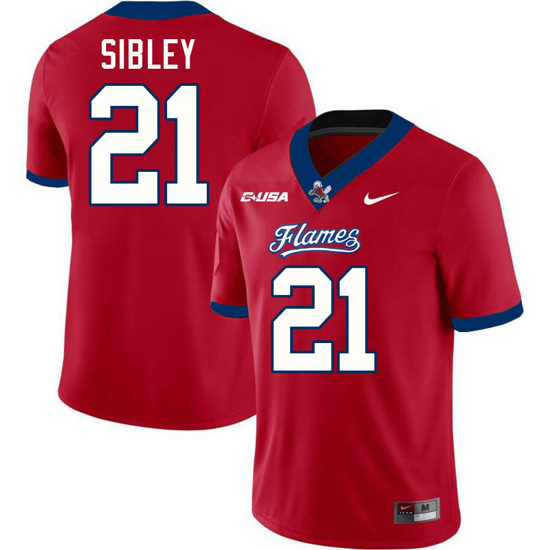 Liberty Flames #21 Treon Sibley College Football Jerseys Stitched-Red